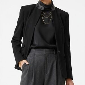 Polo Ralph Lauren Women's Black Wool Blazer Convertible Collar Size 10